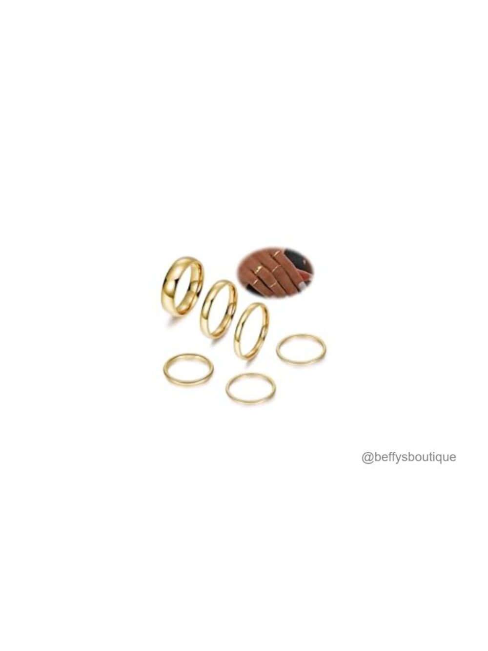 6PC 14K Gold Filled Stacking Rings Set Thin Band Midi Knuckle